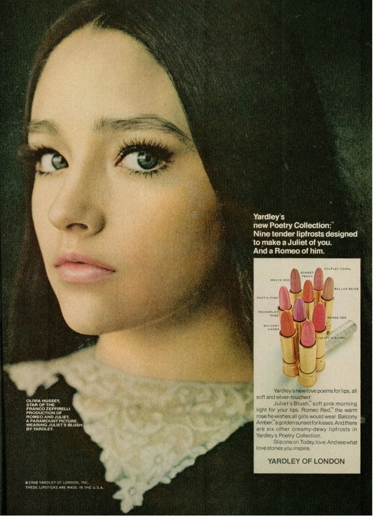 Musings from Marilyn » Olivia Hussey ~Juliet~ for 60s Yardley of London