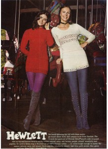 Vintage 1971 Hewlett sweater hot pants set