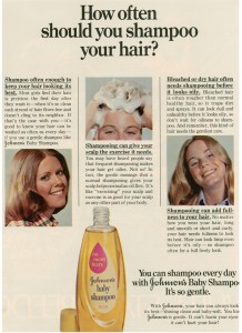 Vintage 1973 Johnson's Baby Shampoo ad