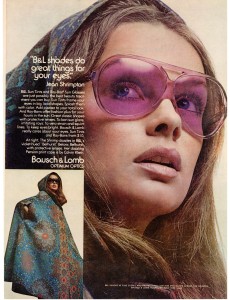Jean Shrimpton Ray-Ban ad vintage 1971