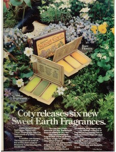 Vintage 1973 Coty Sweet Earth Fragrances ad
