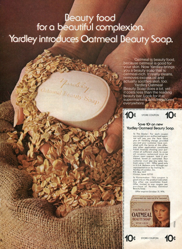 Musings from Marilyn » Yardley Introduces Oatmeal Beauty Soap 1974