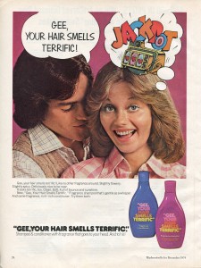 Finnfemme: "Gee, Your Hair Smells Terrific" shampoo vintage 1974 ad