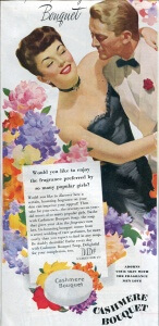 FINNFEMME: Cashmere Bouquet Soap Makes You Popular! Vintage 40s ad