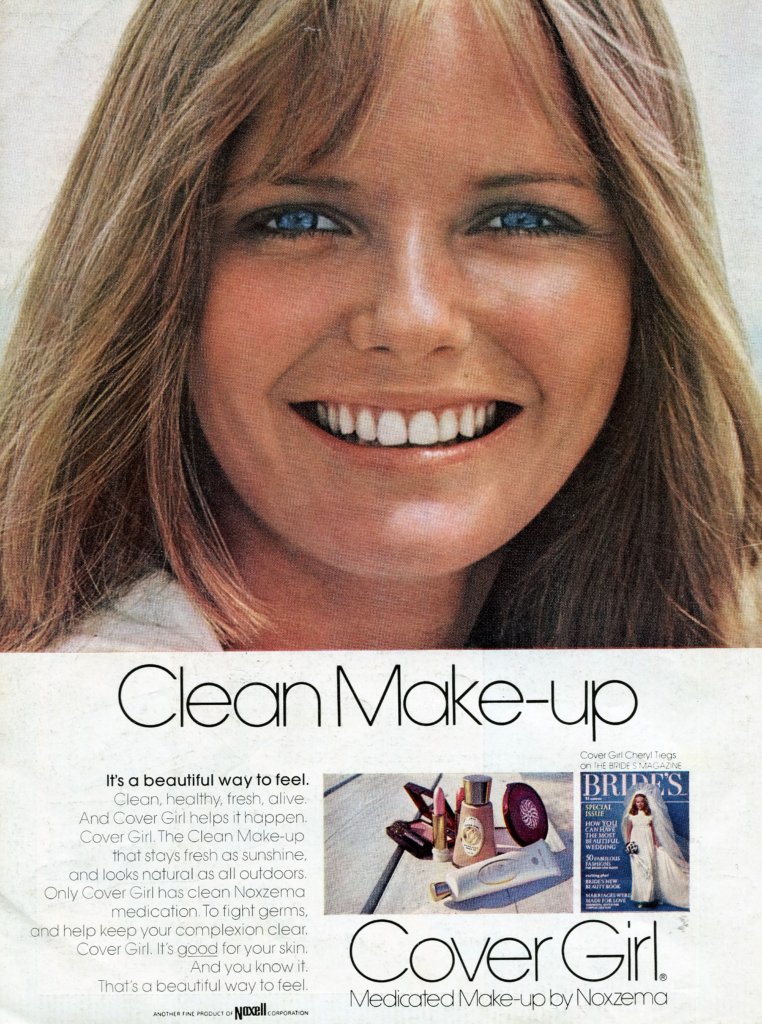 Musings from Marilyn » Clean Makeup Cover Girl Cheryl Tiegs, 1971