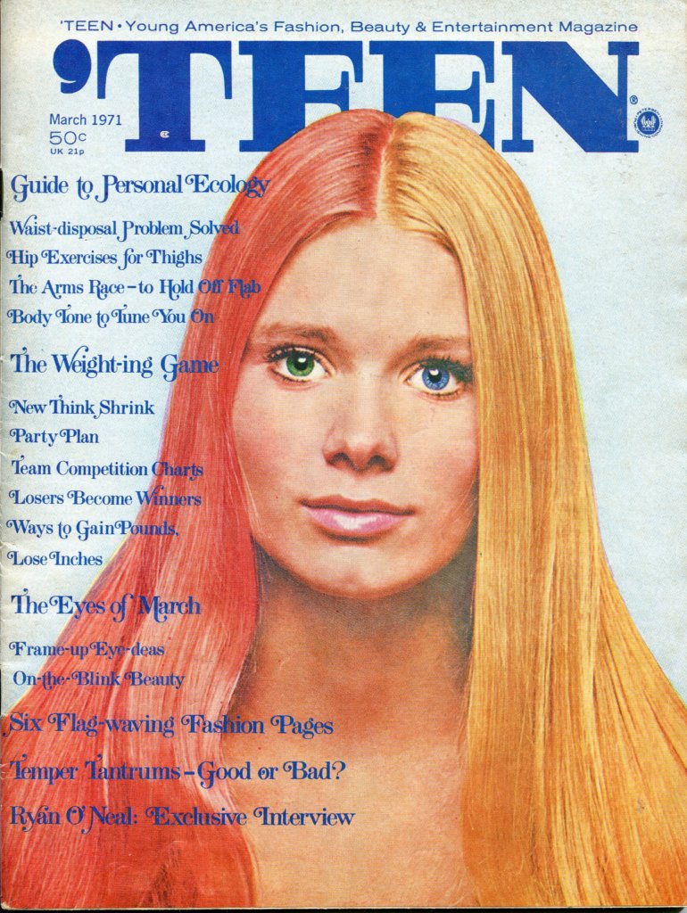 Musings from Marilyn » 1971 ‘TEEN Magazine Half ‘n’ Half Cover Model Look