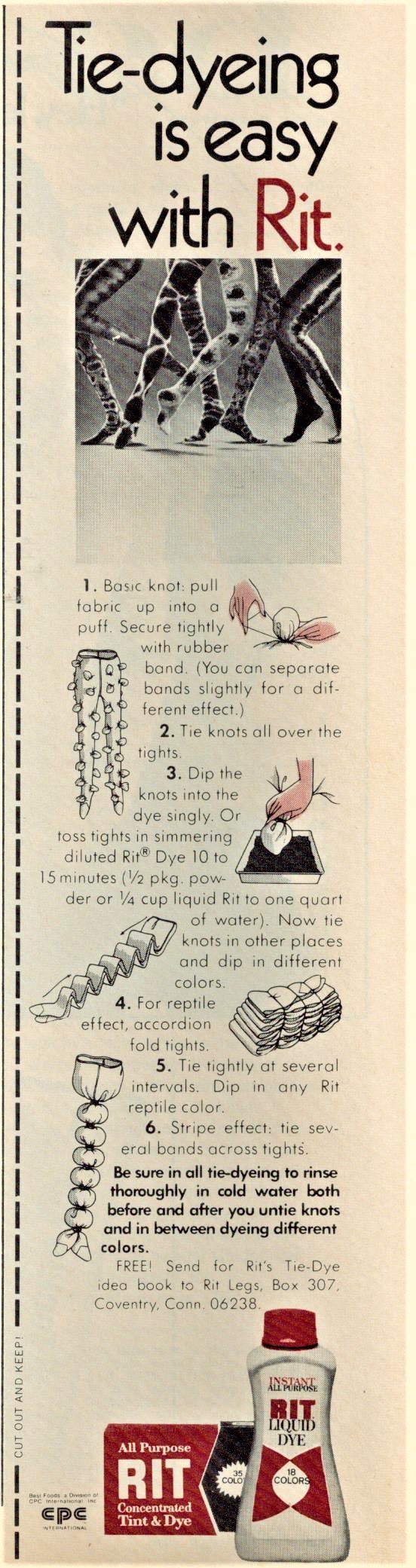 Musings from Marilyn » Rit DIY TieDye Tights, 1970